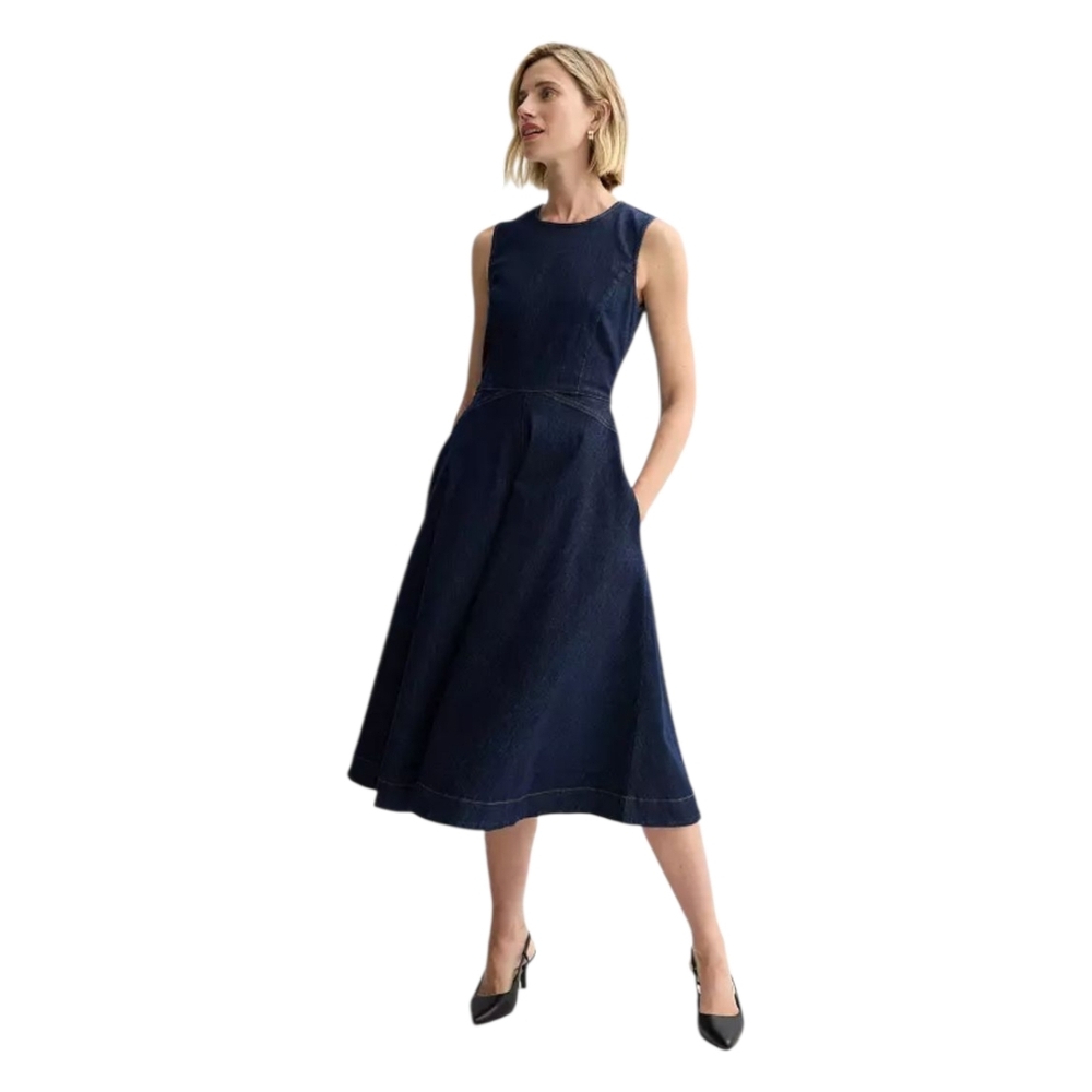 NINE WEST Navy Blue Sleeveless Dress - Picture 2 of 11